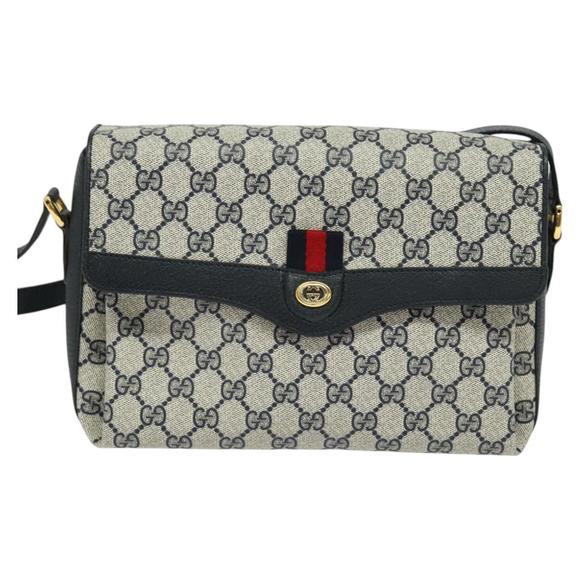 GUCCI GG Supreme Sherry Line Shoulder Bag PVC Navy Gold 904 02 084 Auth BA3022 - Picture 13 of 16